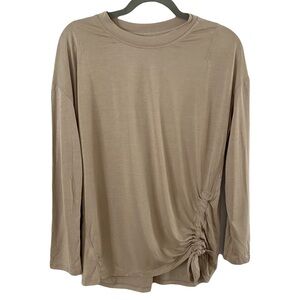 Lululemon Side Cinch Tan Long Sleeve Casual Athleisure Crewneck Top‎ Size 6